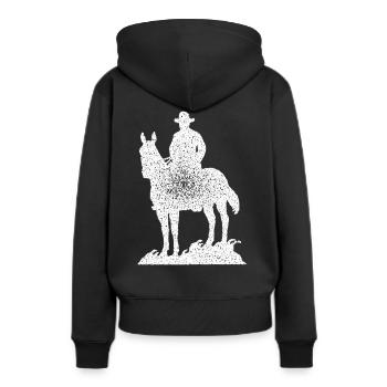 Cowboy - Frauen Premium Bio Hoodie - Schwarz - Hinten - Julia (174cm)