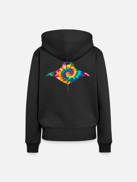 Mantarochen Tie Dye - Frauen Premium Bio Hoodie - Schwarz