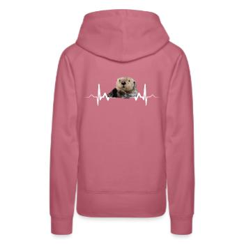 Loutres - Sweat à capuche Premium bio Femme - mauve - Dos - Isabella (175cm)