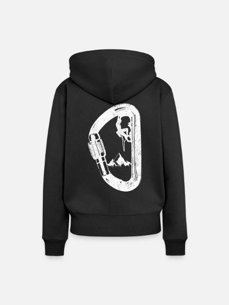 Cadeau d'escalade escalade mousqueton escalade - Sweat à capuche Premium bio Femme - noir