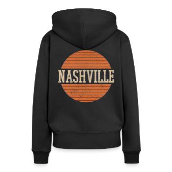 Nashville Vintage - Frauen Premium Bio Hoodie - Schwarz - Hinten - Julia (174cm)