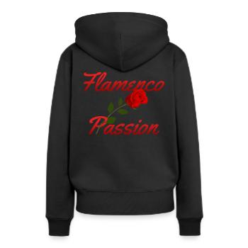 FLAMENCO - Sweat à capuche Premium bio Femme - noir - Dos - Julia (174cm)