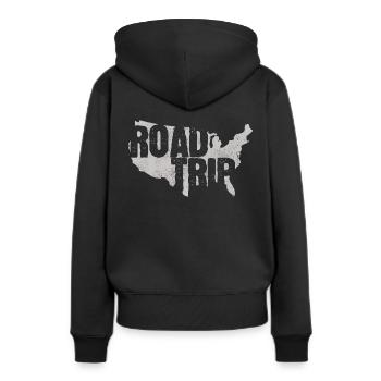 Road Trip - Amerika USA - Frauen Premium Bio Hoodie - Schwarz - Hinten - Julia (174cm)