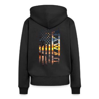 Souvenir d'Hawaï - Sweat à capuche Premium bio Femme - noir - Dos - Julia (174cm)