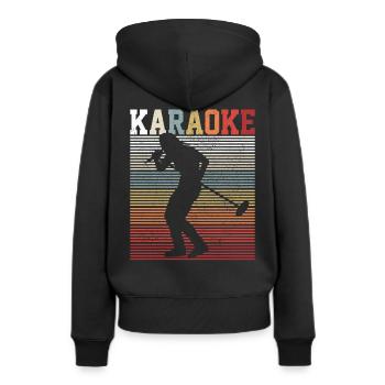 Karaoke - Sweat à capuche Premium bio Femme - noir - Dos - Julia (174cm)