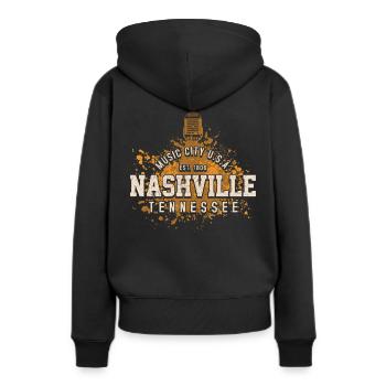 Nashville Music City - Musique country États-Unis d'Amérique - Sweat à capuche Premium bio Femme - noir - Dos - Julia (174cm)