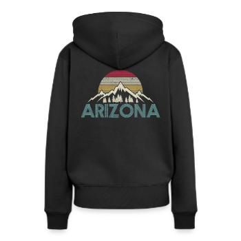 Millésime arizona - Sweat à capuche Premium bio Femme - noir - Dos - Julia (174cm)