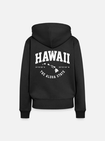 Hawaii - Frauen Premium Bio Hoodie - Schwarz