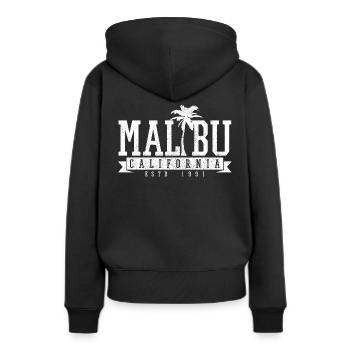 Malibu California - Sweat à capuche Premium bio Femme - noir - Dos - Julia (174cm)