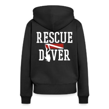 Rescue Diver - Diving Diver Gift - Sweat à capuche Premium bio Femme - noir - Dos - Julia (174cm)