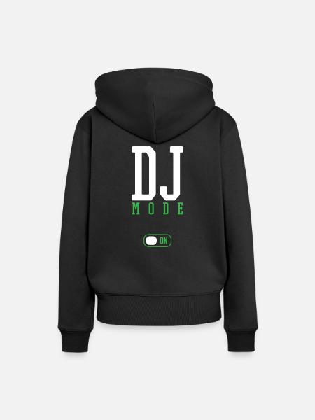 DJ - Frauen Premium Bio Hoodie - Schwarz