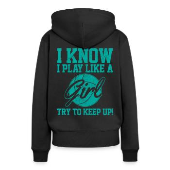 Volleyball beach volleyball gift - Women’s Premium Organic Hoodie - black - Back - Julia (174cm)