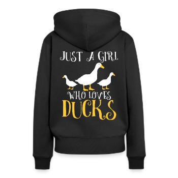 duck - Women’s Premium Organic Hoodie - black - Back - Julia (174cm)