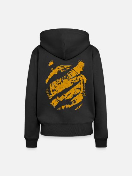 Tiger - Frauen Premium Bio Hoodie - Schwarz
