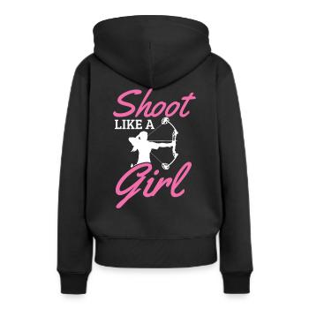 tir à l'arc - Sweat à capuche Premium bio Femme - noir - Dos - Julia (174cm)