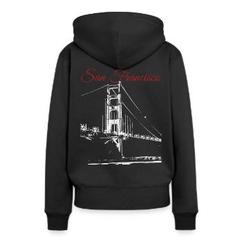 SAN FRANCISCO - Sweat à capuche Premium bio Femme - noir - Dos - Julia (174cm)