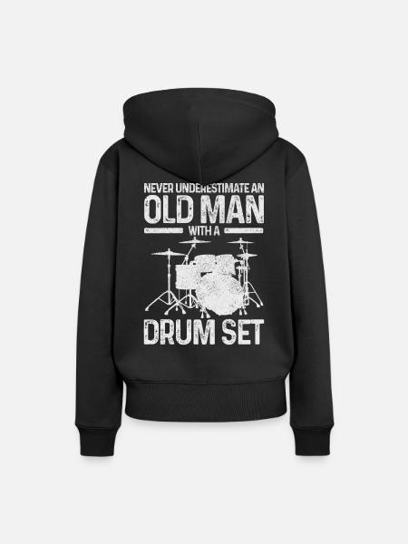Schlagzeug - Dame Premium hoodie, økologisk bomuld - sort