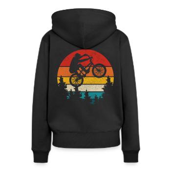BMX - Frauen Premium Bio Hoodie - Schwarz - Hinten - Julia (174cm)