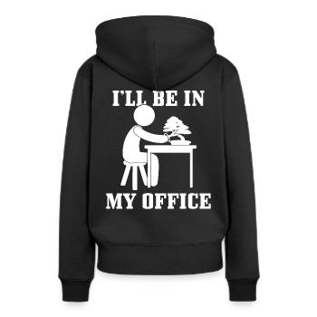 Bonsai - Frauen Premium Bio Hoodie - Schwarz - Hinten - Julia (174cm)