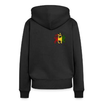 Lion Of Judah Rastafari Rasta Reggae Musik - Frauen Premium Bio Hoodie - Schwarz - Hinten - Julia (174cm)