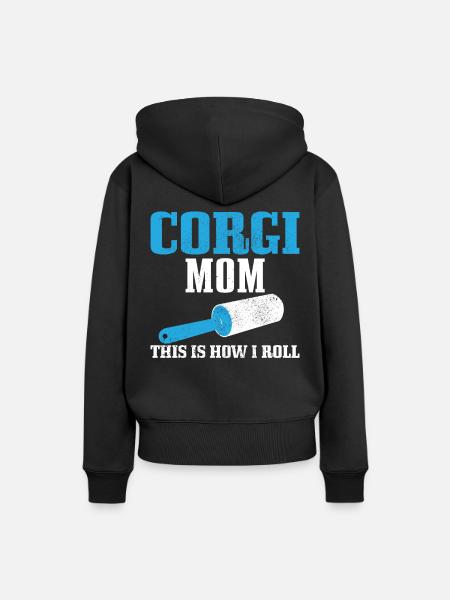Corgi Mom - Frauen Premium Bio Hoodie - Schwarz