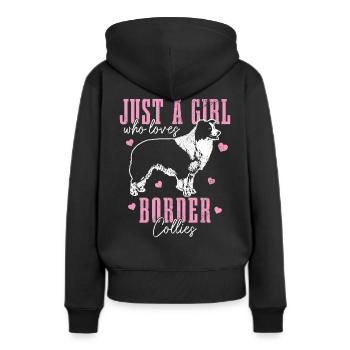 BORDER COLLIE - Women’s Premium Organic Hoodie - black - Back - Julia (174cm)