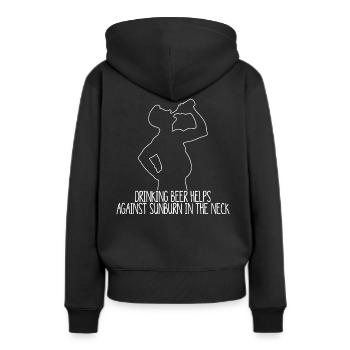 Boire de la bière aide contre les coups de soleil dans le cou - Sweat à capuche Premium bio Femme - noir - Dos - Julia (174cm)