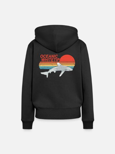 Longimanus Whitetip Shark - Women’s Premium Organic Hoodie - black