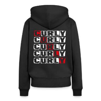 CURLY BY LLD WHITE - Women’s Premium Organic Hoodie - black - Back - Julia (174cm)