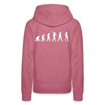 Countrygirl - Evolution des Menschen / Darwin. - Frauen Premium Bio Hoodie - Malve - Hinten - Isabella (175cm)
