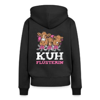 Kuh Flüsterin Kühe Spruch Muh Comic Pink Geschenk - Frauen Premium Bio Hoodie - Schwarz - Hinten - Julia (174cm)