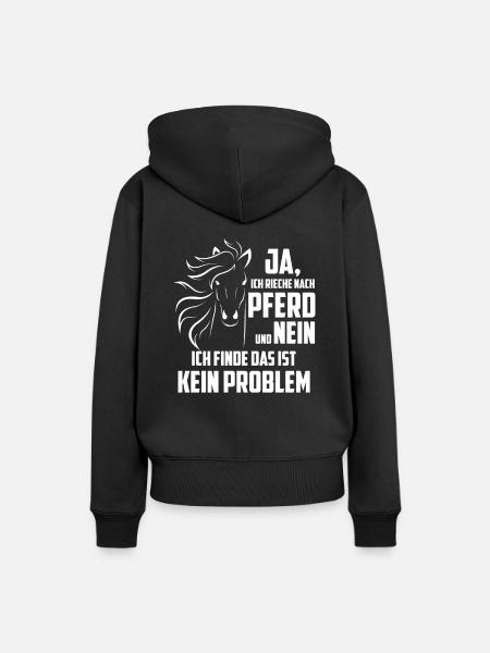 Nach Pferd Riechen Reiterin Reiter Reitersprüche - Frauen Premium Bio Hoodie - Schwarz