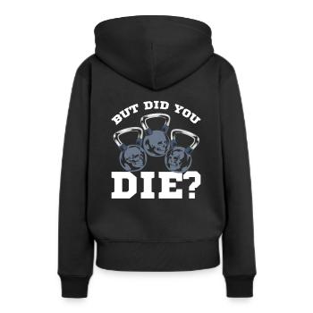 Kugelhantel Kettlebell Fitness Sport Training - Frauen Premium Bio Hoodie - Schwarz - Hinten - Julia (174cm)