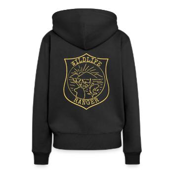 Garde forestier Officier de parc Garde-chasse Agent Na - Sweat à capuche Premium bio Femme - noir - Dos - Julia (174cm)