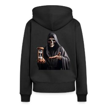 When Time Runs Out - Women’s Premium Organic Hoodie - black - Back - Julia (174cm)