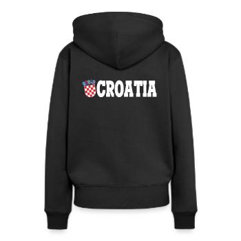 Croatie Croatie - Sweat à capuche Premium bio Femme - noir - Dos - Julia (174cm)