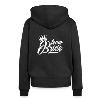 Team Braut - Frauen Premium Bio Hoodie - Schwarz - Hinten - Julia (174cm)