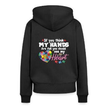 Autism Asperger Autist Autism Autism Autism - Sweat à capuche Premium bio Femme - noir - Dos - Julia (174cm)