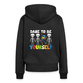 Autism Asperger Autist Autism Autism Autism - Sweat à capuche Premium bio Femme - noir - Dos - Julia (174cm)