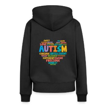 Autismus Asperger Autist Autisten Autism Geschenk - Frauen Premium Bio Hoodie - Schwarz - Hinten - Julia (174cm)
