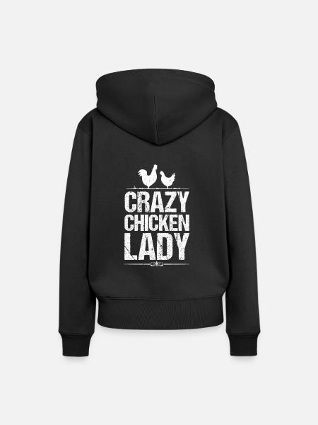 Huhn Lady - Frauen Premium Bio Hoodie - Schwarz