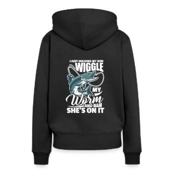 Cadeau de pêcheur pêcheur pêcheur - Sweat à capuche Premium bio Femme - noir - Dos - Julia (174cm)