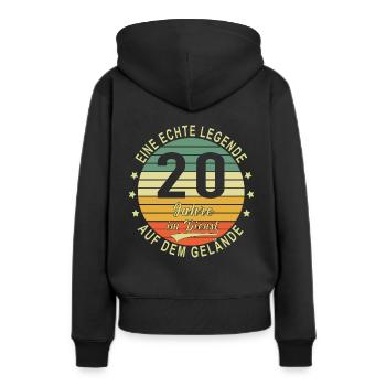 20 Jähriges Dienstjubiläum Arbeitsjubiläum - Frauen Premium Bio Hoodie - Schwarz - Hinten - Julia (174cm)