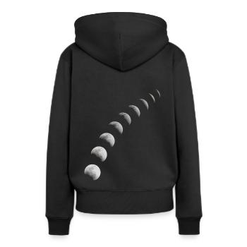 Lune phase cadeau lune croissant de lune pleine lune nuit - Sweat à capuche Premium bio Femme - noir - Dos - Julia (174cm)