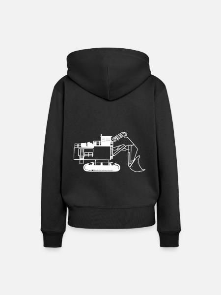 Excavator1 WH - Frauen Premium Bio Hoodie - Schwarz