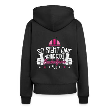 Hausbau Eigenheim Bauhelferin Richtfest - Frauen Premium Bio Hoodie - Schwarz - Hinten - Julia (174cm)