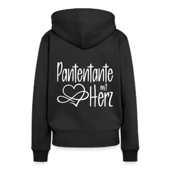 Patentante mit Herz Taufpatin - Frauen Premium Bio Hoodie - Schwarz - Hinten - Julia (174cm)