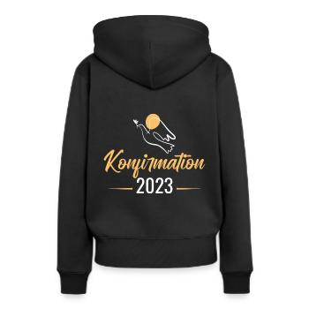 Konfirmand 2023 Konfirmation - Frauen Premium Bio Hoodie - Schwarz - Hinten - Julia (174cm)