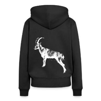 Capricorne - Sweat à capuche Premium bio Femme - noir - Dos - Julia (174cm)