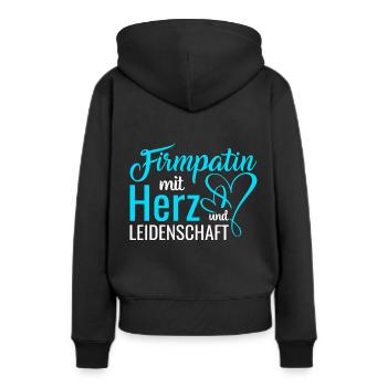 Firmpatin mit Herz und Leidenschaft Firmung - Frauen Premium Bio Hoodie - Schwarz - Hinten - Julia (174cm)